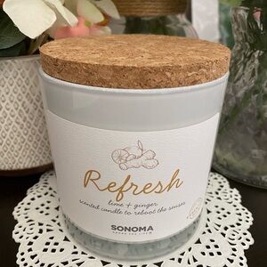🆕🌿 SONOMA “REFRESH” LIME & GINGER 3-WICK SCENTED CANDLE. BRAND NEW. 13 oz.